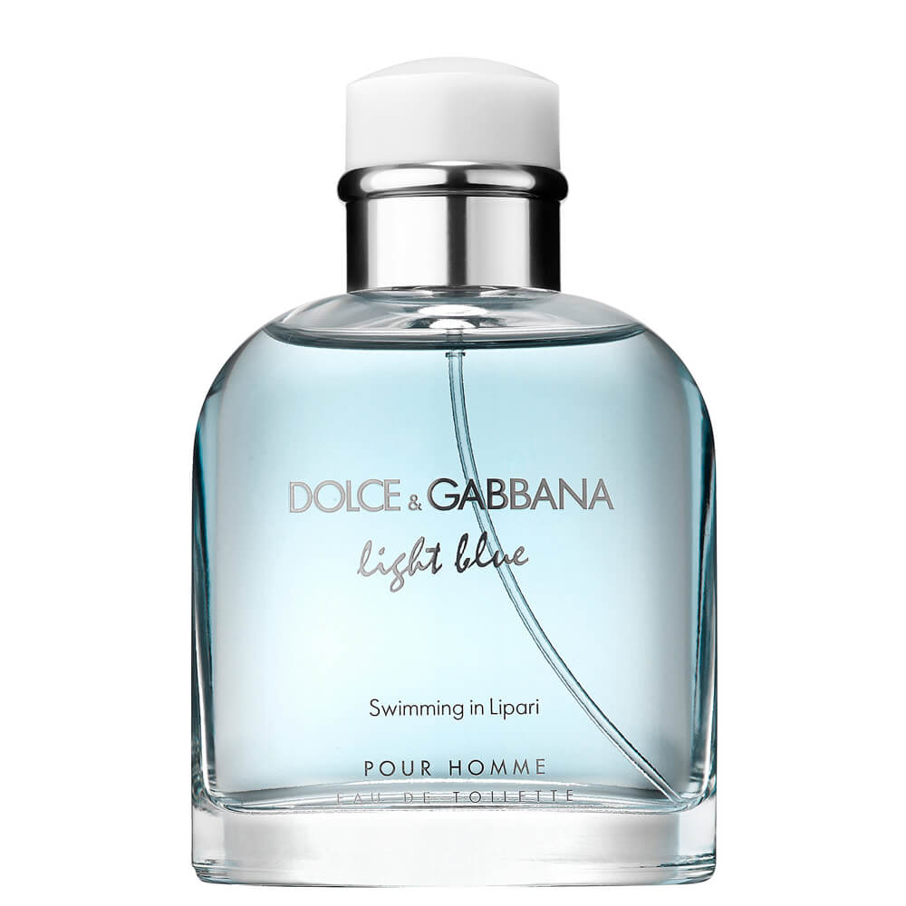 light blue perfume bottle